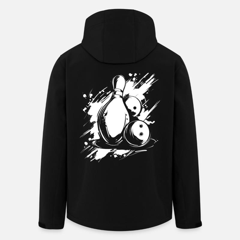 Graphiques de bowling - Veste softshell homme en polyester recyclé Stanley/Stella - noir