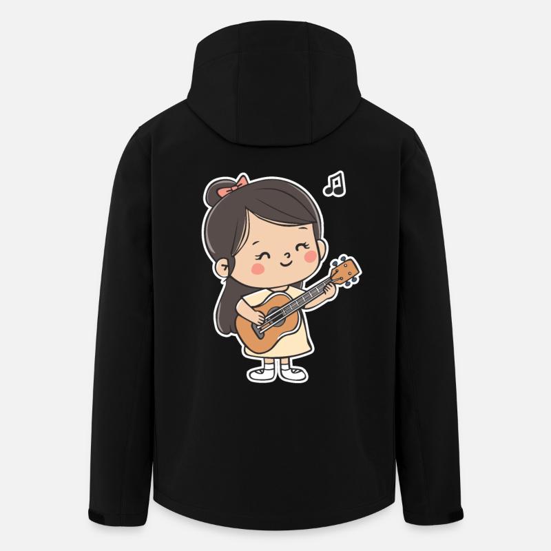 Ukulele Girl Graphic - Men’s Recycled Softshell Jacket by Stanley/Stella - black