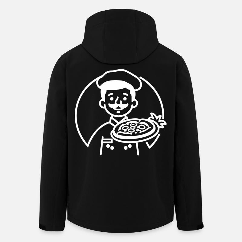 Pizza Maker Dessin au trait - Veste softshell homme en polyester recyclé Stanley/Stella - noir