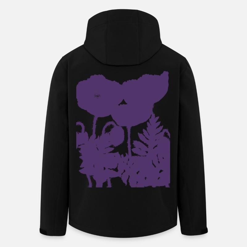 Mohnblumen - Recycelte Männer Softshell-Jacke von Stanley/Stella - Schwarz