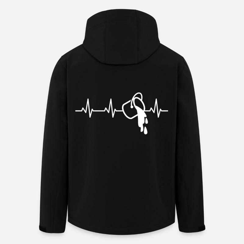 Farbeimer EKG Herzlinie - Recycelte Männer Softshell-Jacke von Stanley/Stella - Schwarz