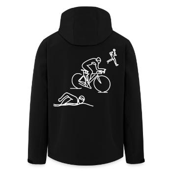 Schwimmen Radfahren Laufen - Recycelte Männer Softshell-Jacke von Stanley/Stella - Schwarz - Hinten - AI Model Male 185 light (185cm)