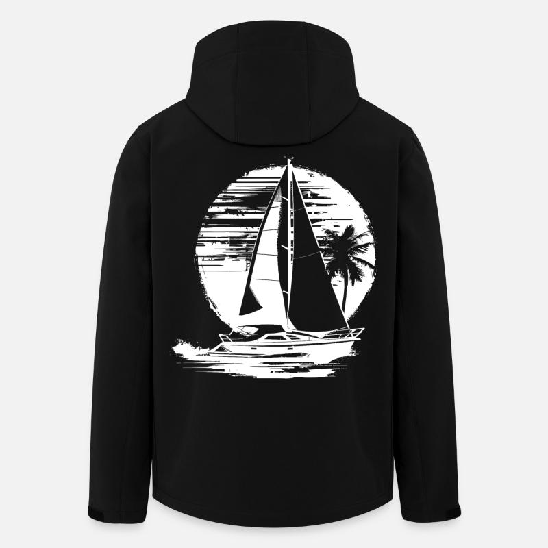 Sailing Drawing - Men’s Recycled Softshell Jacket by Stanley/Stella - black