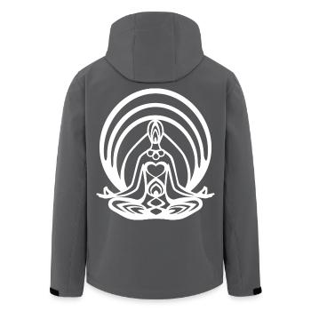 Méditation Chakra du Lotus - Veste softshell homme en polyester recyclé Stanley/Stella - noir - Dos - AI Model Male 185 light (185cm)