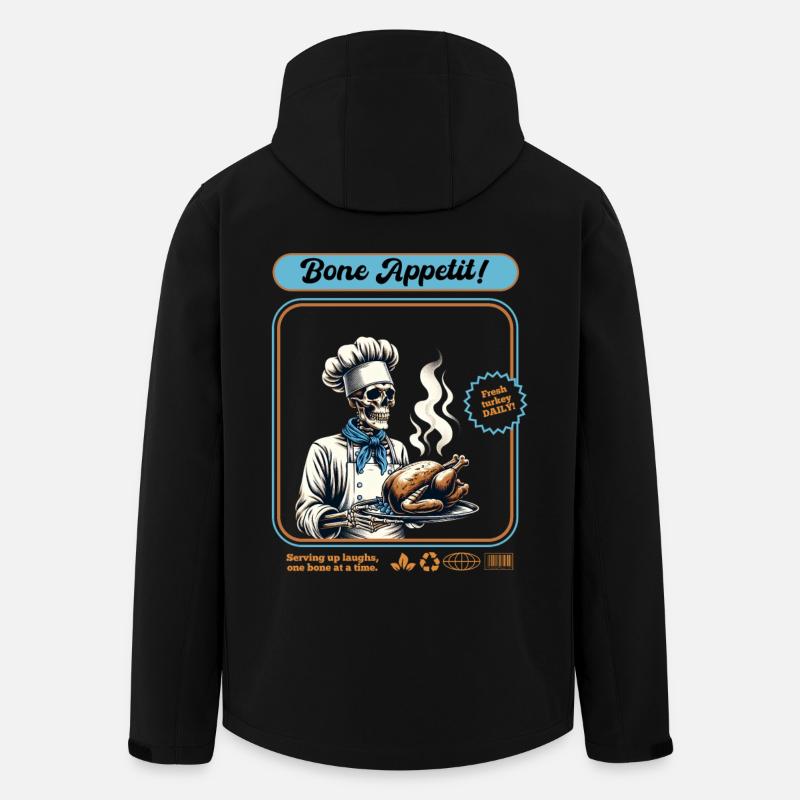 Cuisinier de dinde squelette - Veste softshell homme en polyester recyclé Stanley/Stella - noir