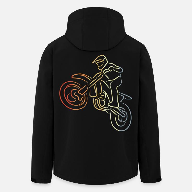 Motocross Line Drawing - Men’s Recycled Softshell Jacket by Stanley/Stella - black