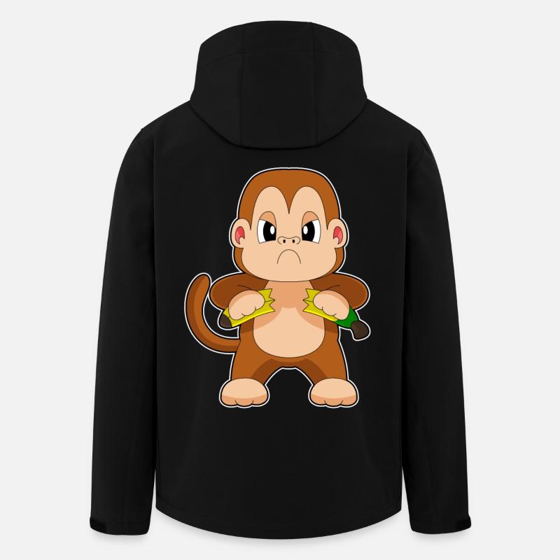 Affe Banane  - Recycelte Männer Softshell-Jacke von Stanley/Stella - Schwarz