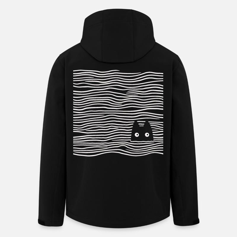 Chat dans la mer - Veste softshell homme en polyester recyclé Stanley/Stella - noir