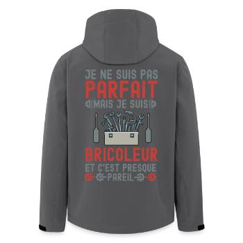 Je ne suis pas parfait je suis bricoleur - Veste softshell homme en polyester recyclé Stanley/Stella - noir - Dos - AI Model Male 185 light (185cm)