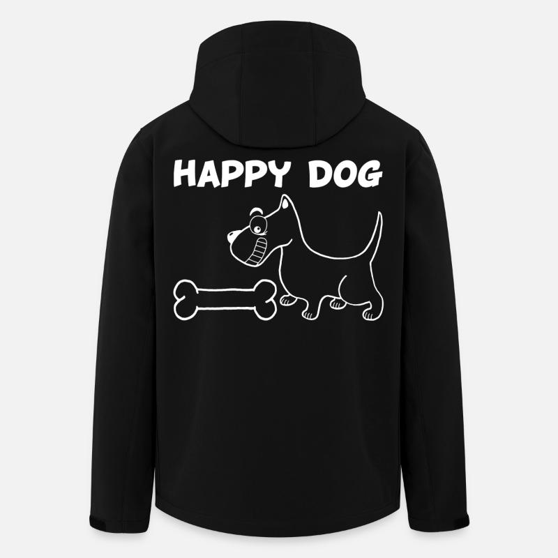 A Happy Dog (White) - Men’s Recycled Softshell Jacket by Stanley/Stella - black