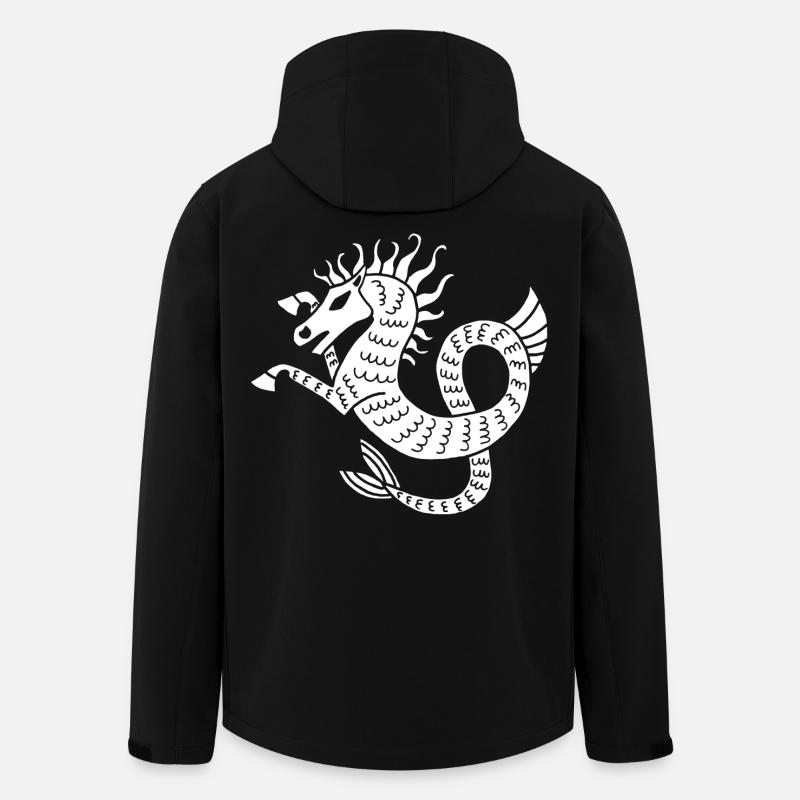 Weißes Seepferdchen - Recycelte Männer Softshell-Jacke von Stanley/Stella - Schwarz