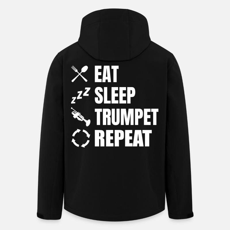 Eat Sleep Trumpet Repeat - Men’s Recycled Softshell Jacket by Stanley/Stella - black