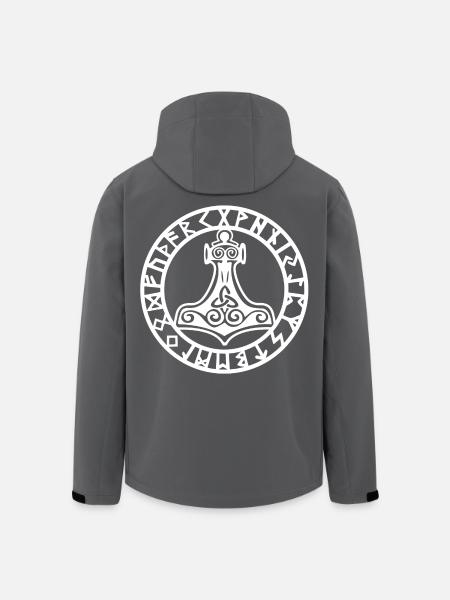 Weißer Wikingerhammer - Recycelte Männer Softshell-Jacke von Stanley/Stella - Schwarz