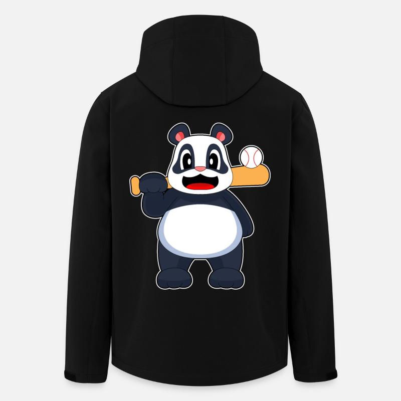 Panda Baseball Baseballschläger - Recycelte Männer Softshell-Jacke von Stanley/Stella - Schwarz