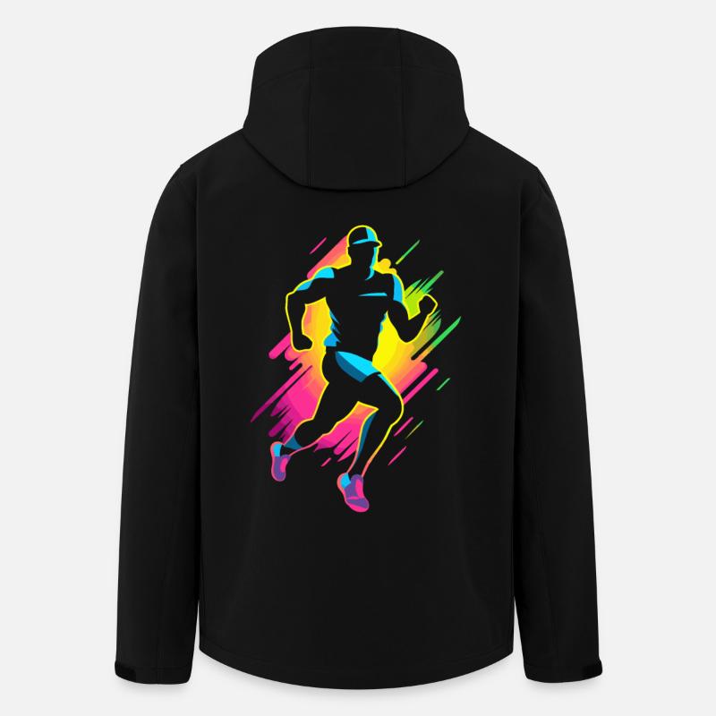 Marathon Läufer Comic Look - Recycelte Männer Softshell-Jacke von Stanley/Stella - Schwarz
