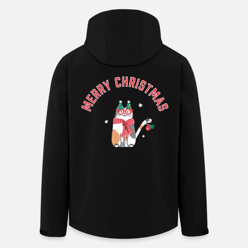 Katze Weihnachtszauber - Recycelte Männer Softshell-Jacke von Stanley/Stella - Schwarz