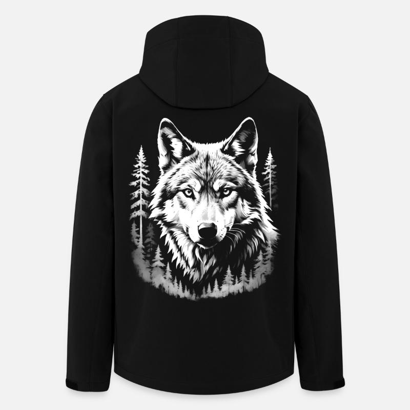 Wolf, Forest - Men’s Recycled Softshell Jacket by Stanley/Stella - black