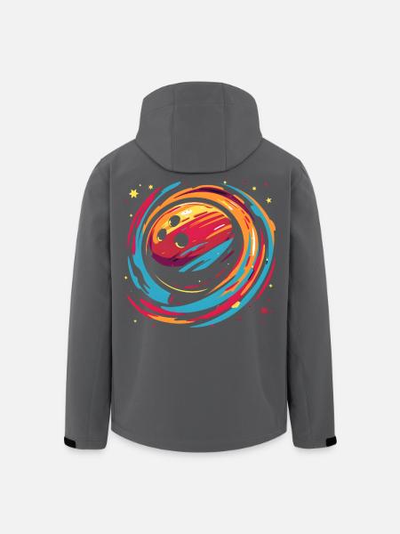 Retro Bowlingkugel - Recycelte Männer Softshell-Jacke von Stanley/Stella - Schwarz