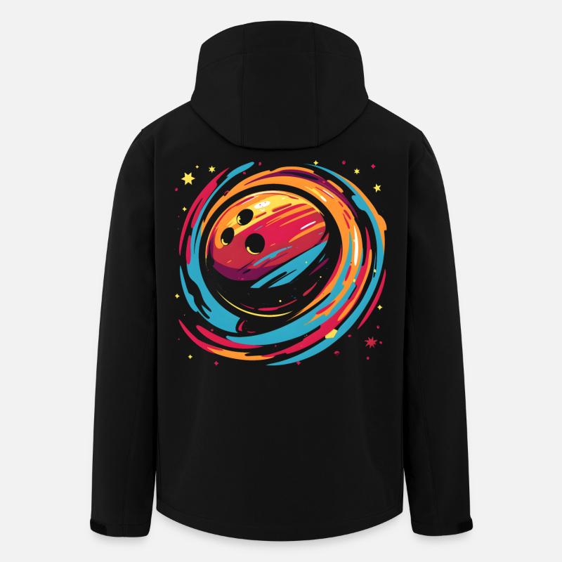 Boule de bowling rétro - Veste softshell homme en polyester recyclé Stanley/Stella - noir