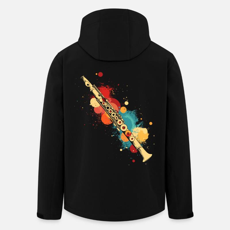Flûte éclaboussée de couleur - Veste softshell homme en polyester recyclé Stanley/Stella - noir