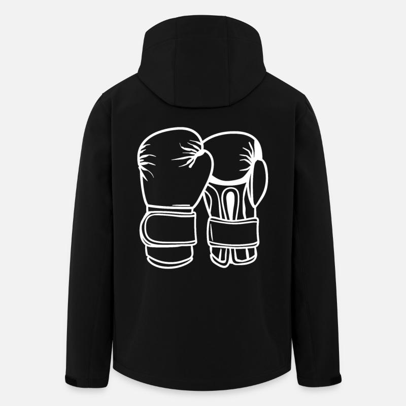Croquis de gants de boxe - Veste softshell homme en polyester recyclé Stanley/Stella - noir