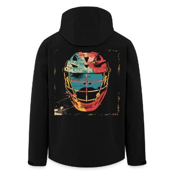 Oldschool Lacrosse Helmet - Men’s Recycled Softshell Jacket by Stanley/Stella - black - Back - AI Model Male 185 light (185cm)
