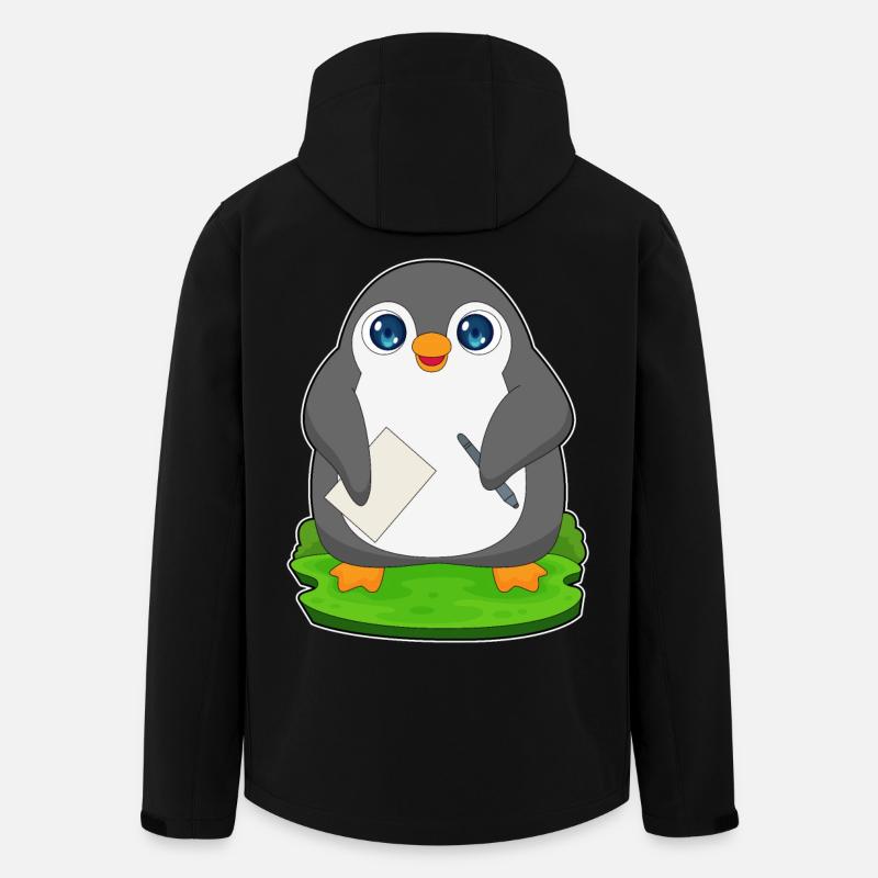 Pinguin Stift Papier - Recycelte Männer Softshell-Jacke von Stanley/Stella - Schwarz