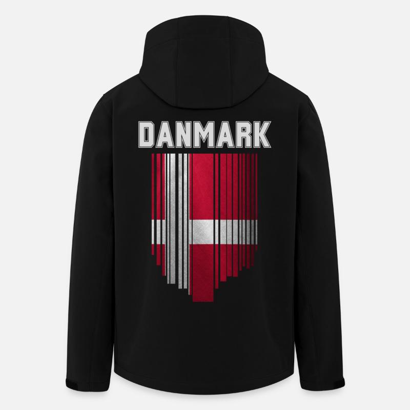 Flag of Denmark, Danish pride - Men’s Recycled Softshell Jacket by Stanley/Stella - black