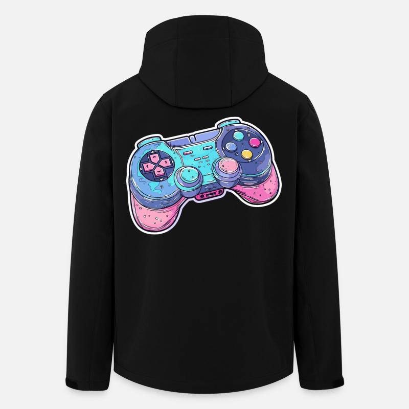 Graphismes de manette de jeu - Veste softshell homme en polyester recyclé Stanley/Stella - noir