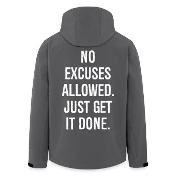 no excuses allowed just get it done - Men’s Recycled Softshell Jacket by Stanley/Stella - black - Back - AI Model Male 185 light (185cm)