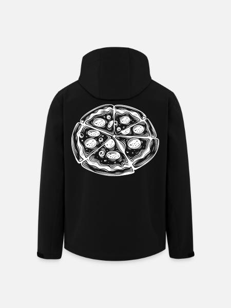 Pizza Drawing - Men’s Recycled Softshell Jacket by Stanley/Stella - black