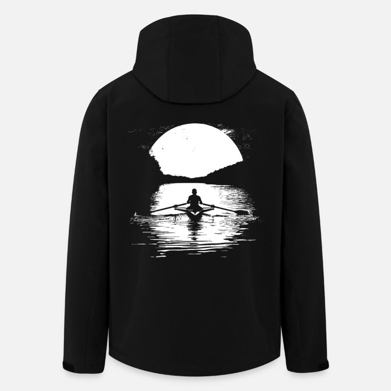 Graphismes d’aviron - Veste softshell homme en polyester recyclé Stanley/Stella - noir