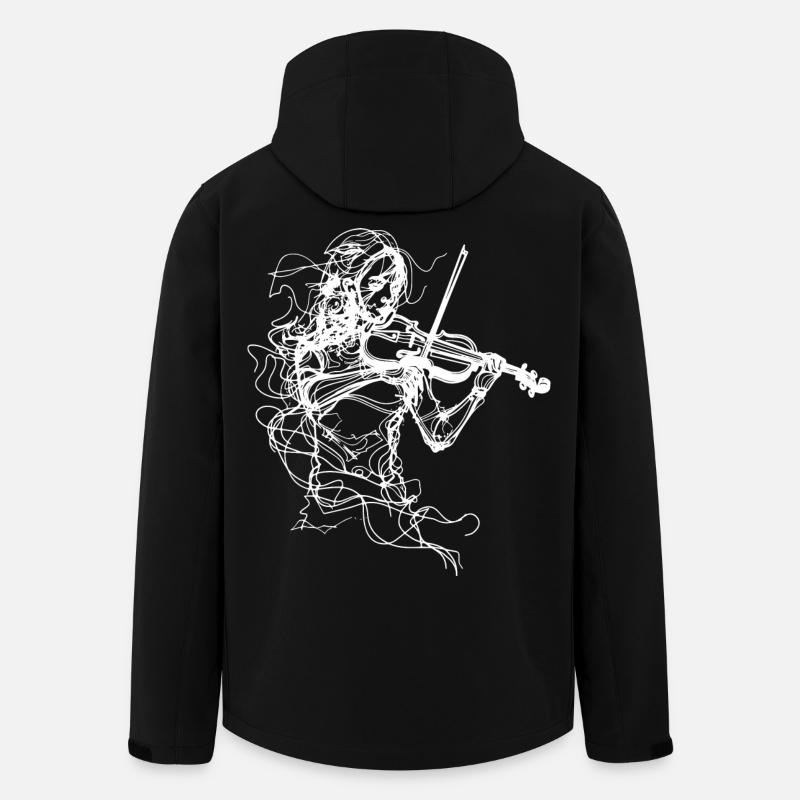 Violinistin Line Art - Recycelte Männer Softshell-Jacke von Stanley/Stella - Schwarz