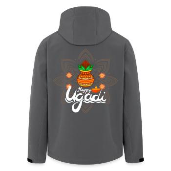 Happy Ugadi - Feier den Neuanfang mit Freude - Recycelte Männer Softshell-Jacke von Stanley/Stella - Schwarz - Hinten - AI Model Male 185 light (185cm)