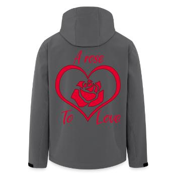 A rose to love - Men’s Recycled Softshell Jacket by Stanley/Stella - black - Back - AI Model Male 185 light (185cm)