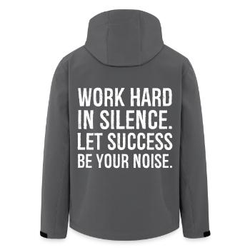 work hard in silence let success be your noise - Recycelte Männer Softshell-Jacke von Stanley/Stella - Schwarz - Hinten - AI Model Male 185 light (185cm)