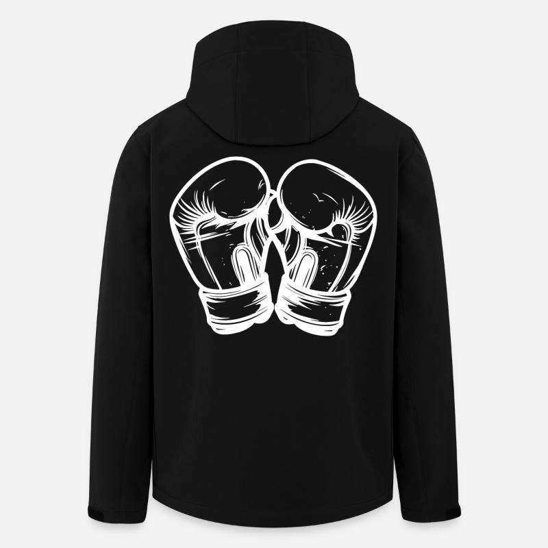 Dessin de gants de kickboxing - Veste softshell homme en polyester recyclé Stanley/Stella - noir