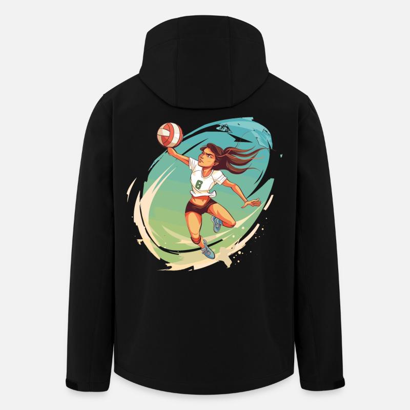 Volleyballspielerin Comic Stil - Recycelte Männer Softshell-Jacke von Stanley/Stella - Schwarz