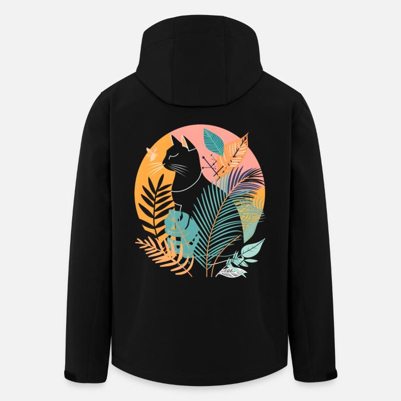 Portrait d’un chat - Veste softshell homme en polyester recyclé Stanley/Stella - noir