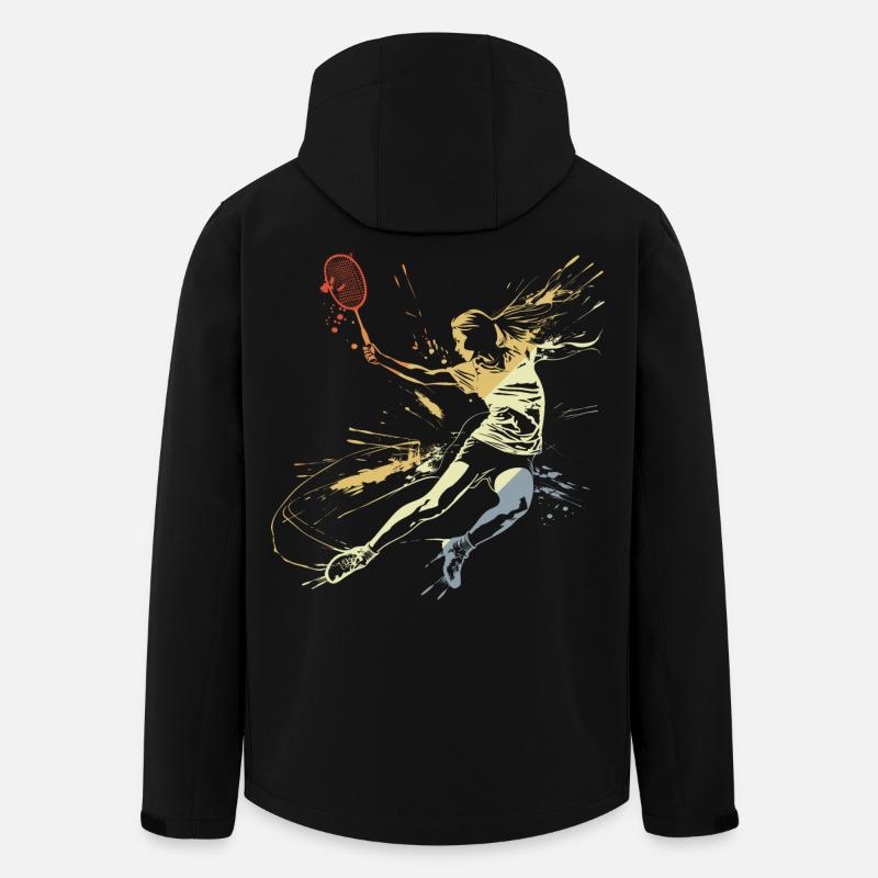 Badminton Frau Grafitti - Recycelte Männer Softshell-Jacke von Stanley/Stella - Schwarz