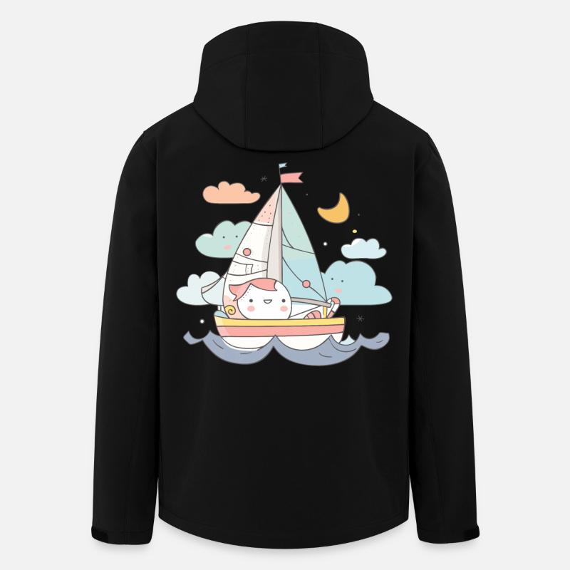 Segeln Comic Stil - Recycelte Männer Softshell-Jacke von Stanley/Stella - Schwarz