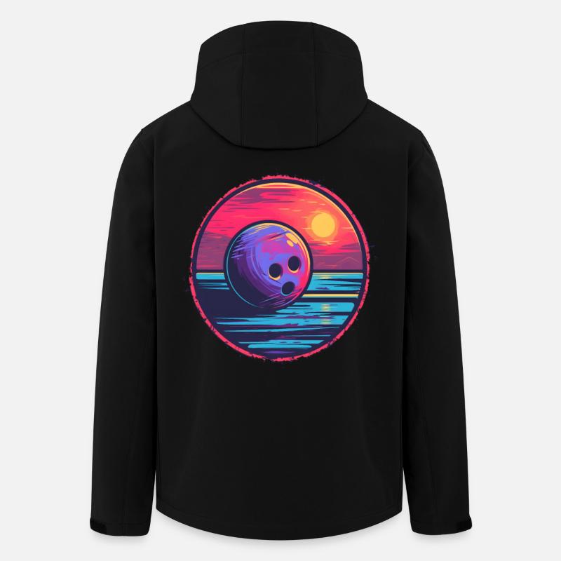 Bowling Retrowave - Recycelte Männer Softshell-Jacke von Stanley/Stella - Schwarz