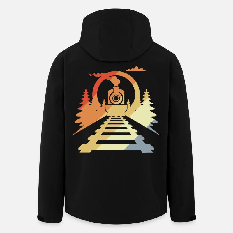 Railway Retro Style - Men’s Recycled Softshell Jacket by Stanley/Stella - black