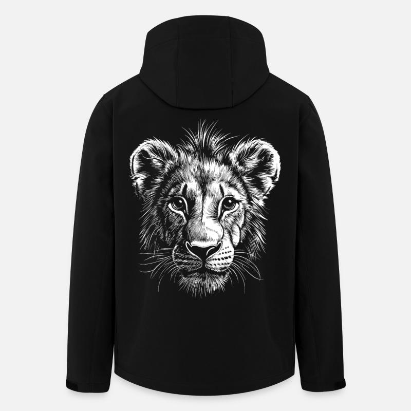 Löwe Mähne Junger Löwe Wilde Kleine Süße Löwen - Recycelte Männer Softshell-Jacke von Stanley/Stella - Schwarz