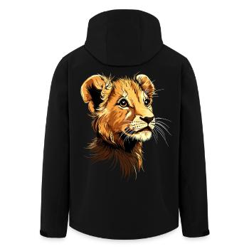 Löwe Mähne Junger Löwe Wilde Kleine Süße Löwen - Recycelte Männer Softshell-Jacke von Stanley/Stella - Schwarz - Hinten - AI Model Male 185 light (185cm)