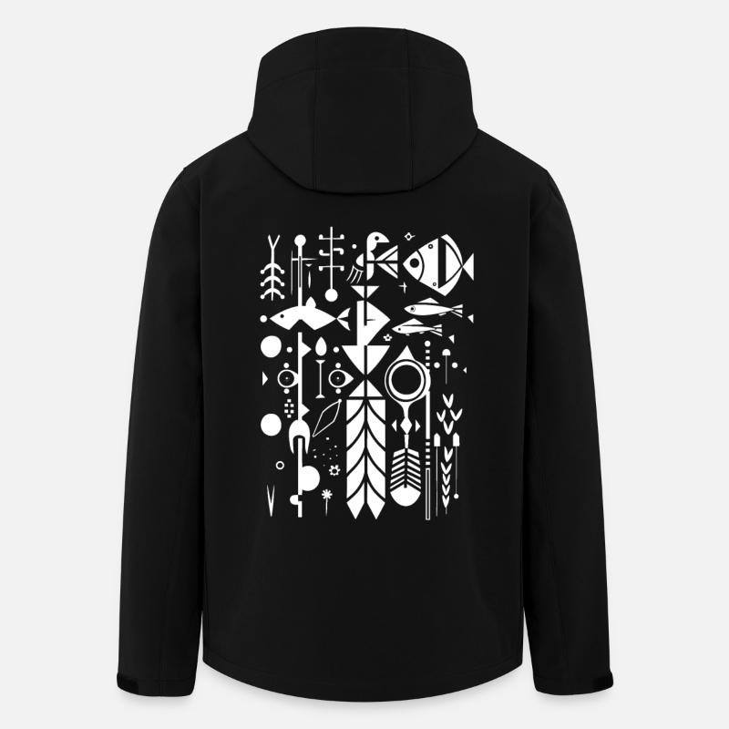 Silhouette de pêche - Veste softshell homme en polyester recyclé Stanley/Stella - noir