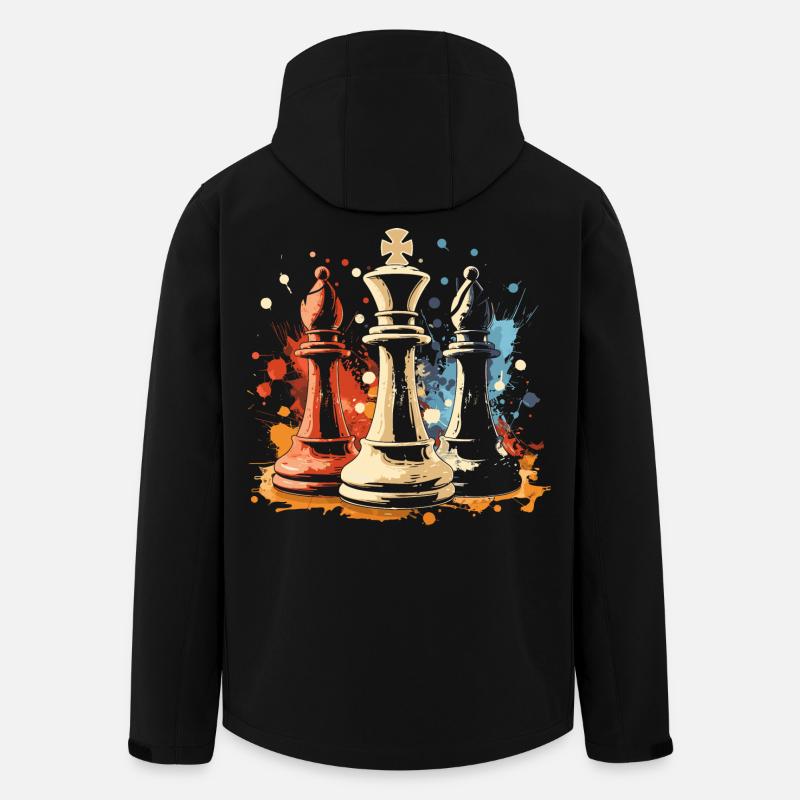 Schach Läufer und König Graffiti - Recycelte Männer Softshell-Jacke von Stanley/Stella - Schwarz