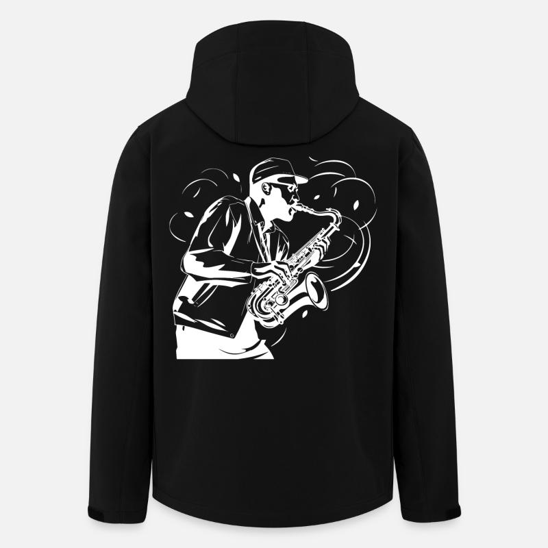 Saxophonist Skizze - Recycelte Männer Softshell-Jacke von Stanley/Stella - Schwarz
