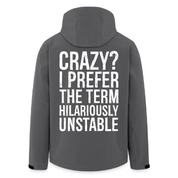 Fou, je préfère le terme hilarant et instable - Veste softshell homme en polyester recyclé Stanley/Stella - noir - Dos - AI Model Male 185 light (185cm)