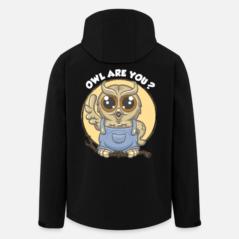 Owl are you ? - Veste softshell homme en polyester recyclé Stanley/Stella - noir